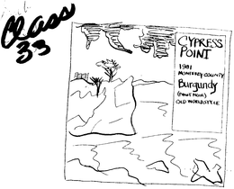 CYPRESS POINT 1981 MONTEREY COUNTY BURGUNDY (PINOT NOIR) OLD WORLD STYLE MADE AND BOTTLED BY CYPRESS POINT CELLARS, HEALDSBURG CALIFORNIA trademark