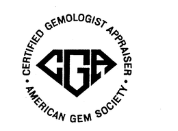 CGA - CERTIFIED GEMOLOGIST APPRAISER - AMERICAN GEM SOCIETY trademark