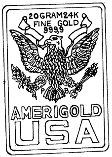 AMERIGOLD USA 20 GRAM 24K FINE GOLD 999, trademark
