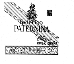 FEDERICO PATERNINA OLLAURI RIOJA, ESPANA MONTE-HARO RIOJA CONSEJO REGULADOR DENOMINACION ORIGEN trademark