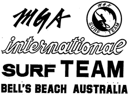 MGA INTERNATIONAL SURF TEAM BELL'S BEACH AUSTRALIA trademark