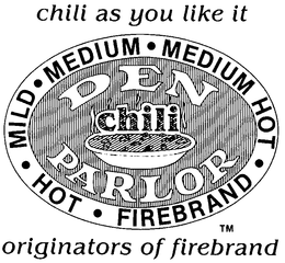 DEN CHILI PARLOR CHILI AS YOU LIKE IT ORIGINATORS OF FIREBRAND trademark