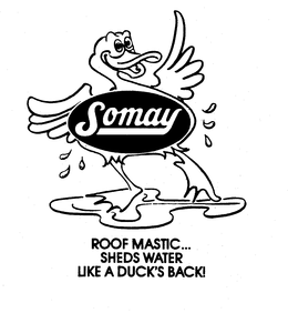 SOMAY ROOF MASTIC...SHEDS WATER LIKE A DUCK'S BACK! trademark