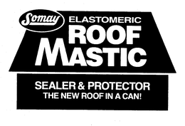 SOMAY ELASTOMERIC ROOF MASTIC SEALER & PROTECTOR THE NEW ROOF IN A CAN! trademark