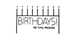 BIRTHDAYS! THE TOTAL PACKAGE trademark