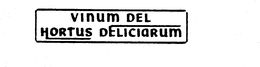 VINUM DEL HORTUS DELICIARUM trademark