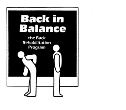 BACK IN BALANCE THE BACK REHABILITATION PROGRAM trademark
