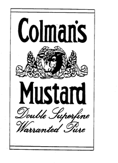 COLMAN'S MUSTARD DOUBLE SUPERFINE WARRANTED PURE trademark