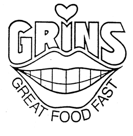 GRINS GREAT FOOD FAST trademark