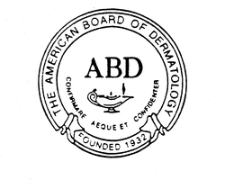 THE AMERICAN BOARD OF DERMATOLOGY FOUNDED 1932 ABD CONFIRMARE AEQUE ET CONFIDENTER trademark
