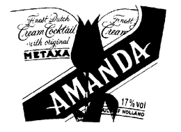 AMANDA FINEST DUTCH CREAM COCKTAIL WITH ORIGINAL METAXA trademark