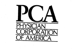PCA PHYSICIAN CORPORATION OF AMERICA trademark