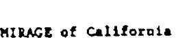 MIRAGE OF CALIFORNIA trademark