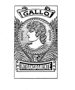INTRANSPARENTE GALLO OPACO NAIPE trademark