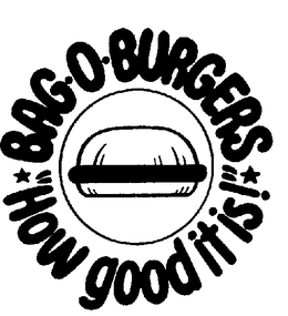 BAG-O-BURGERS "HOW GOOD IT IS!" trademark