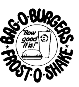 BAG-O-BURGERS FROST-O-SHAKE "HOW GOOD IT IS]" trademark