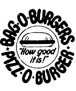 BAG-O-BURGERS-PIZZ-O-BURGER "HOW GOOD IT IS]" trademark