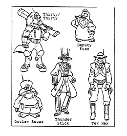 THIRTY/THIRTY DEPUTY FUZZ OUTLAW SCUZZ THUNDER STICK TEX HEX trademark