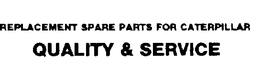 REPLACEMENT SPARE PARTS FOR CATERPILLAR QUALITY & SERVICE trademark