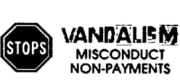 STOPS VANDALISM MISCONDUCT NON-PAYMENTS trademark