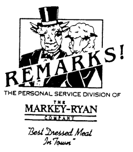 REMARKS! THE PERSONAL SERVICE DIVISION OF THE MARKEY - RYAN COMPANY BEST DRESSED MEAT IN TOWN trademark