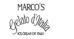 MARCO'S GELATO D'ITALIA ICE CREAM OF ITALY trademark