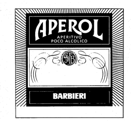 APEROL APERITIVO POCO ALCOLICO MARCHIO INTERNAZIONALE REGISTRATO BARBIERI trademark