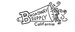 BROADWAY SUPPLY CHEERS CALIFORNIA trademark