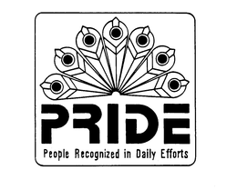 PRIDE PEOPLE RECOGNIZED IN DAILY EFFORTS trademark