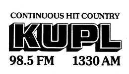 KUPL CONTINUOUS HIT COUNTRY 98.5 FM 1330 AM trademark