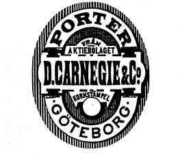D.CARNEGIE & CO. PORTER GOTEBORG FRAN AKTIEBOLAGET KORKSTAMPEL trademark
