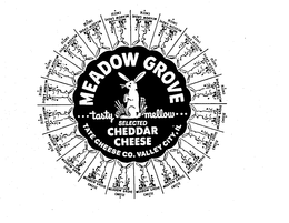 MEADOW GROVE... TASTY MELLOW ... SELECTED CHEDDAR CHEESE TATE CHEESE CO. VALLEY CITY, IL MEADOW GROVE CHEESE trademark
