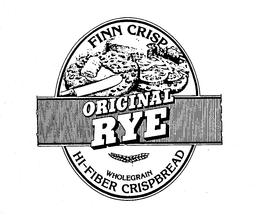 FINN CRISP ORIGINAL RYE HI-FIBER CRISPBREAD WHOLEGRAIN trademark