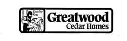 QUALITY FIRST GREATWOOD CEDAR HOMES trademark