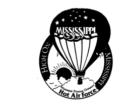 MISSISSIPPI HIGH ON MISSISSIPPI HOT AIR FORCE MISSISSIPPI PRINTING COMPANY trademark