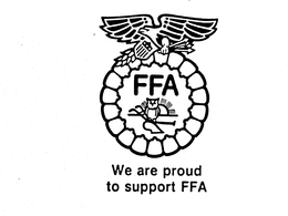 FFA WE ARE PROUD TO SUPPORT FFA trademark