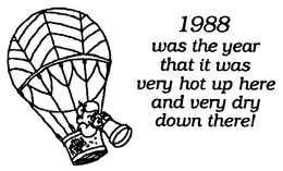 1988 WAS THE YEAR THAT IT WAS VERY HOT HERE AND VERY DRY DOWN THERE] trademark