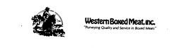 WESTERN BOXED MEAT, INC. "PURVEYING QUALITY AND SERVICE IN BOXED MEATS" trademark