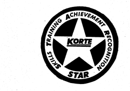 KORTE SKILLS TRAINING ACHIEVEMENT RECOGNITION STAR trademark