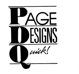 PAGE DESIGNS QUICK! trademark