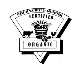 TEXAS DEPARTMENT OF AGRICULTURE CERTIFIED ORGANIC trademark