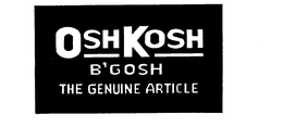 OSHKOSH B'GOSH THE GENUINE ARTICLE trademark