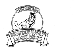 IMPORTED NORDIK WOLF LIGHT BEER trademark