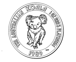 THE AUSTRALIAN KOALA 1 OZ 9995 PLATINUM 1989 MT trademark