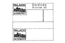 PALACIO DE ORIENTE BRAND SARDINES IN OLIVE OIL trademark