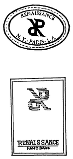 R RENAISSANCE NY. PARIS L.A. HANDBAGS trademark