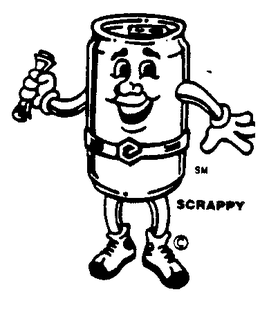 SCRAPPY STYLIZED HUMAN IN THE FORM OF AN ALUMINUM CAN trademark