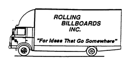 ROLLING BILLBOARDS INC. "FOR IDEAS THAT GO SOMEWHERE" RBI trademark