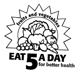 5 A DAY-FOR BETTER HEALTH FRUITS & VEGETABLES trademark