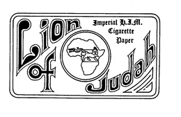 LION OF JUDAH IMPERIAL H.I.M. CIGARETTE PAPER trademark